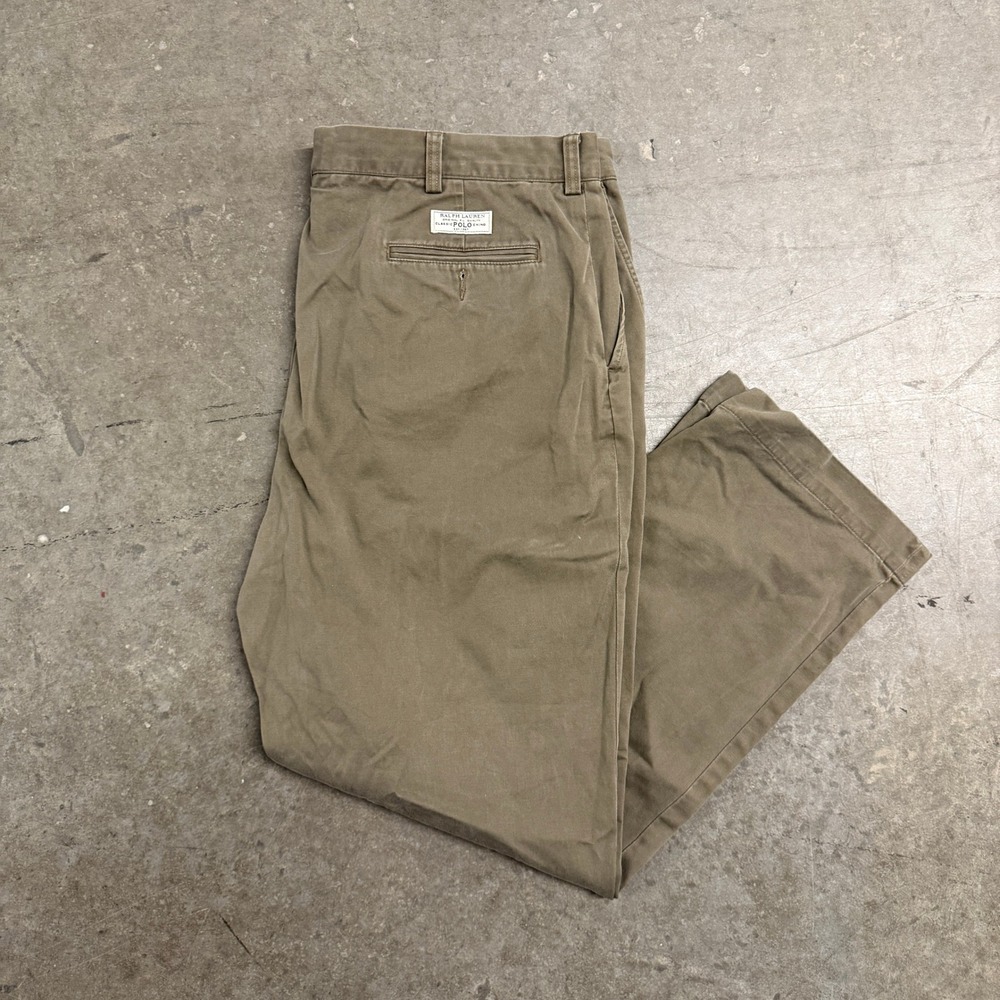 Polo Ralph Lauren Mens Prospect Pant Chinos Olive Khaki 40x30 Straight Leg